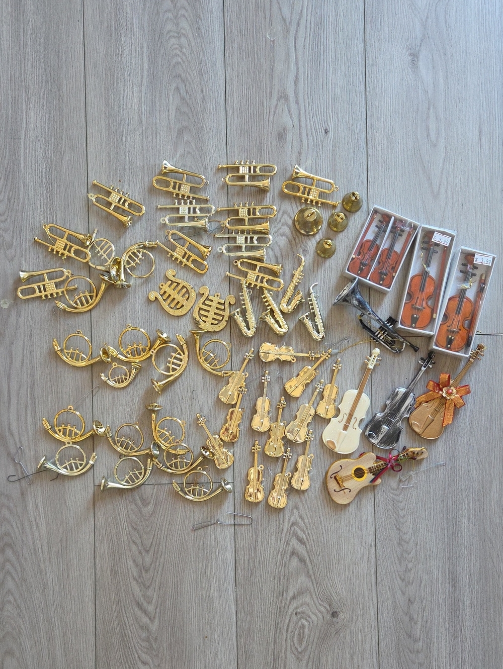 Christmas Musical Instrument Plastic Ornaments Lot Of 57